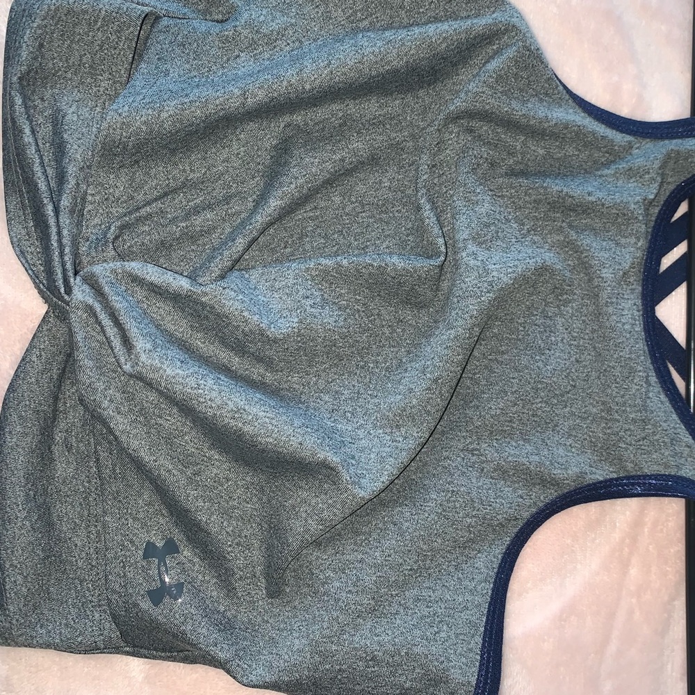 Brand new Grey and blue Under armor crop top